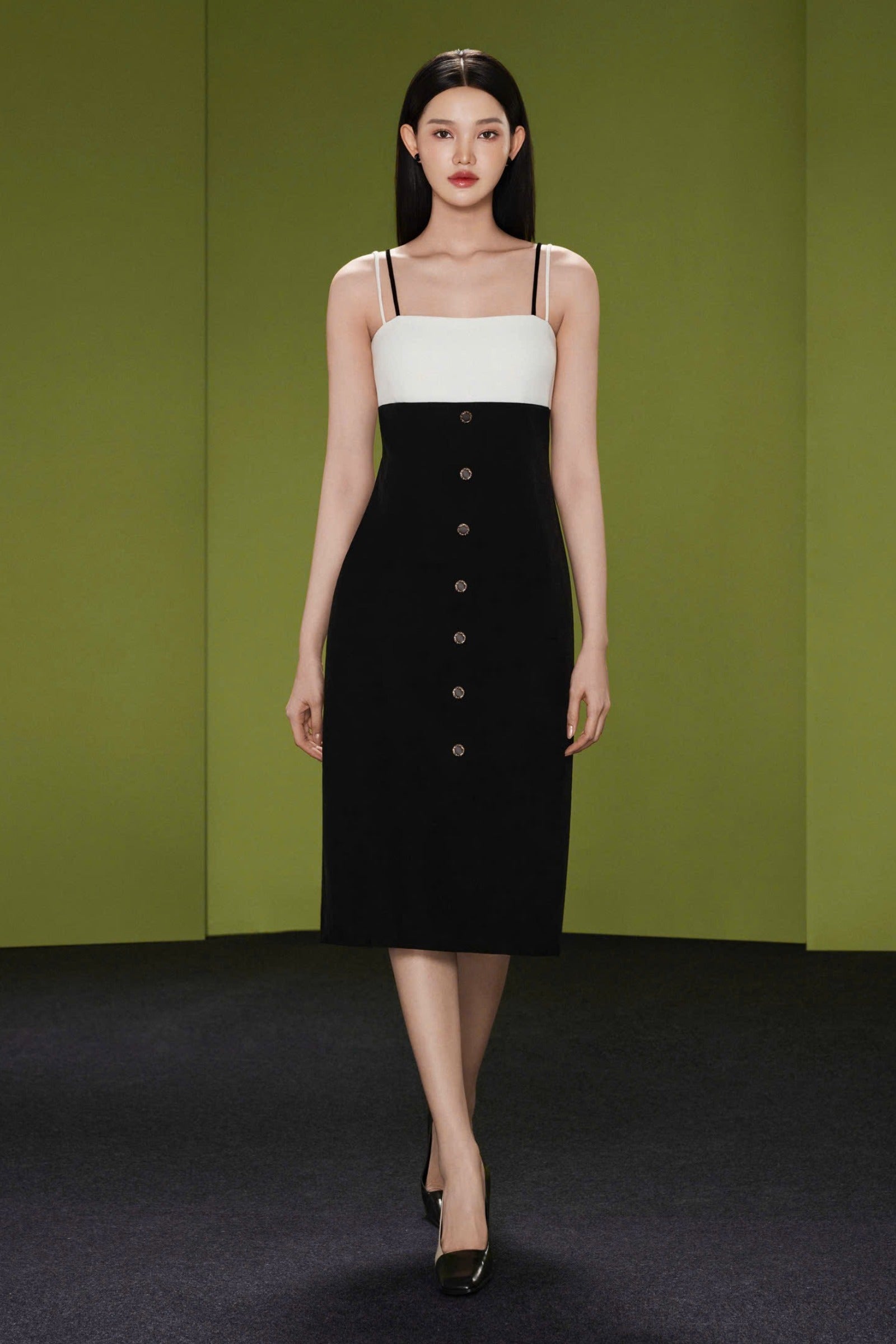 Velline Button Midi Dress - MEAN BLVD