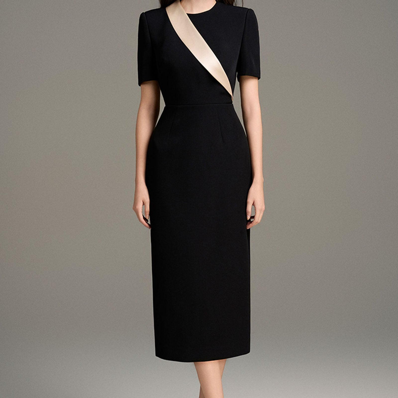 Velour Round Neck Midi Dress - MEAN BLVD