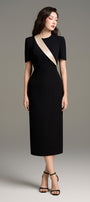 Velour Round Neck Midi Dress - MEAN BLVD