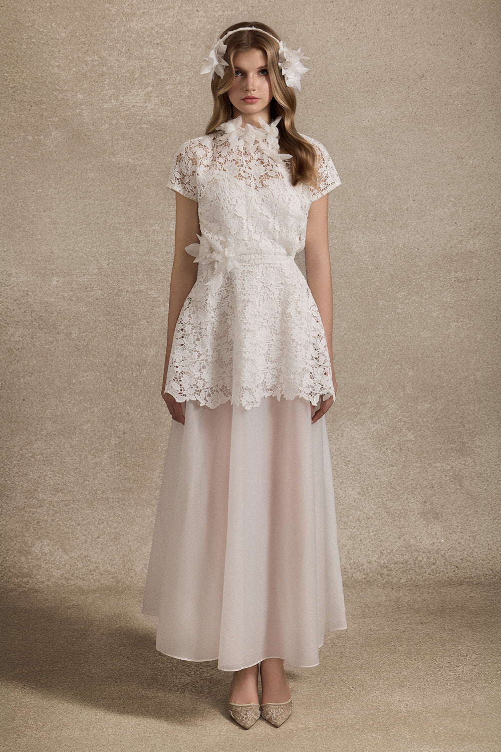 Veloura High Neck Applique Maxi Dress - MEAN BLVD