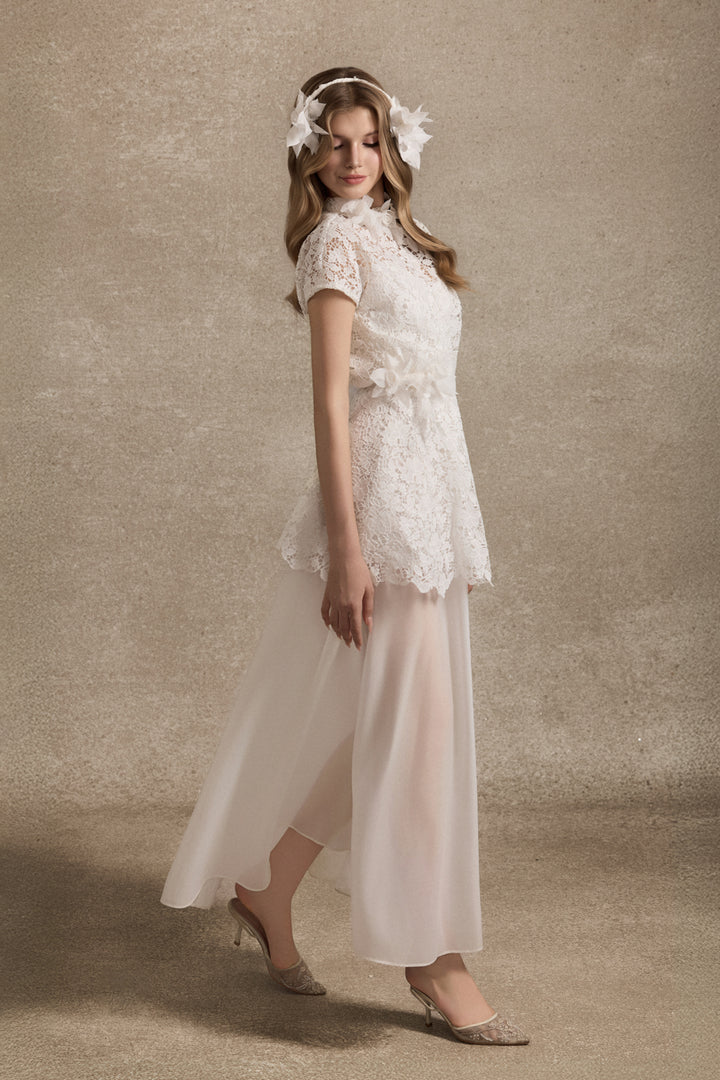 Veloura High Neck Applique Maxi Dress - MEAN BLVD