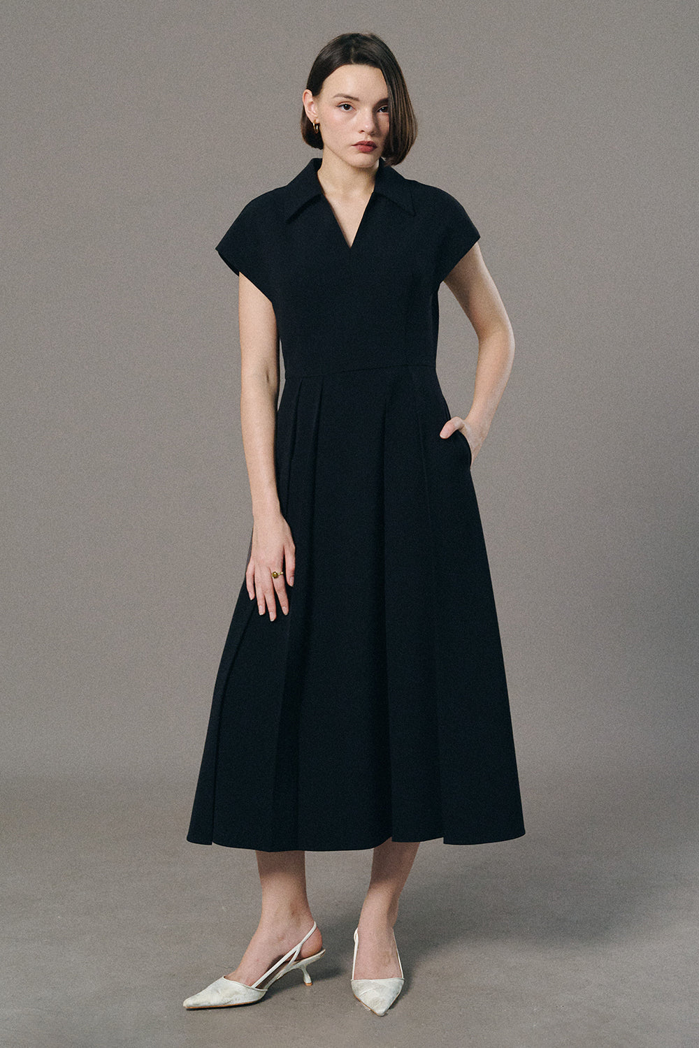 Vera Pleated Midi Dress - MEAN BLVD