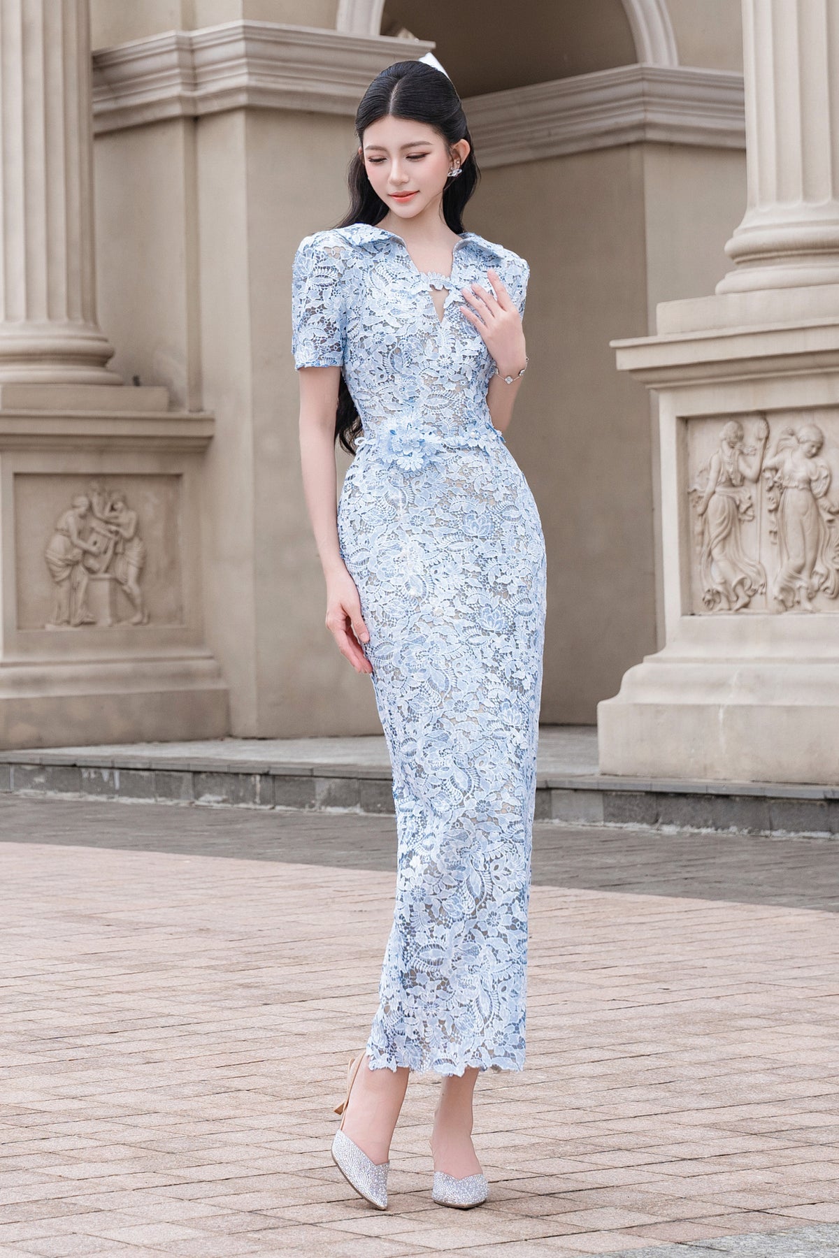 Verena Applique Midi Dress - MEAN BLVD