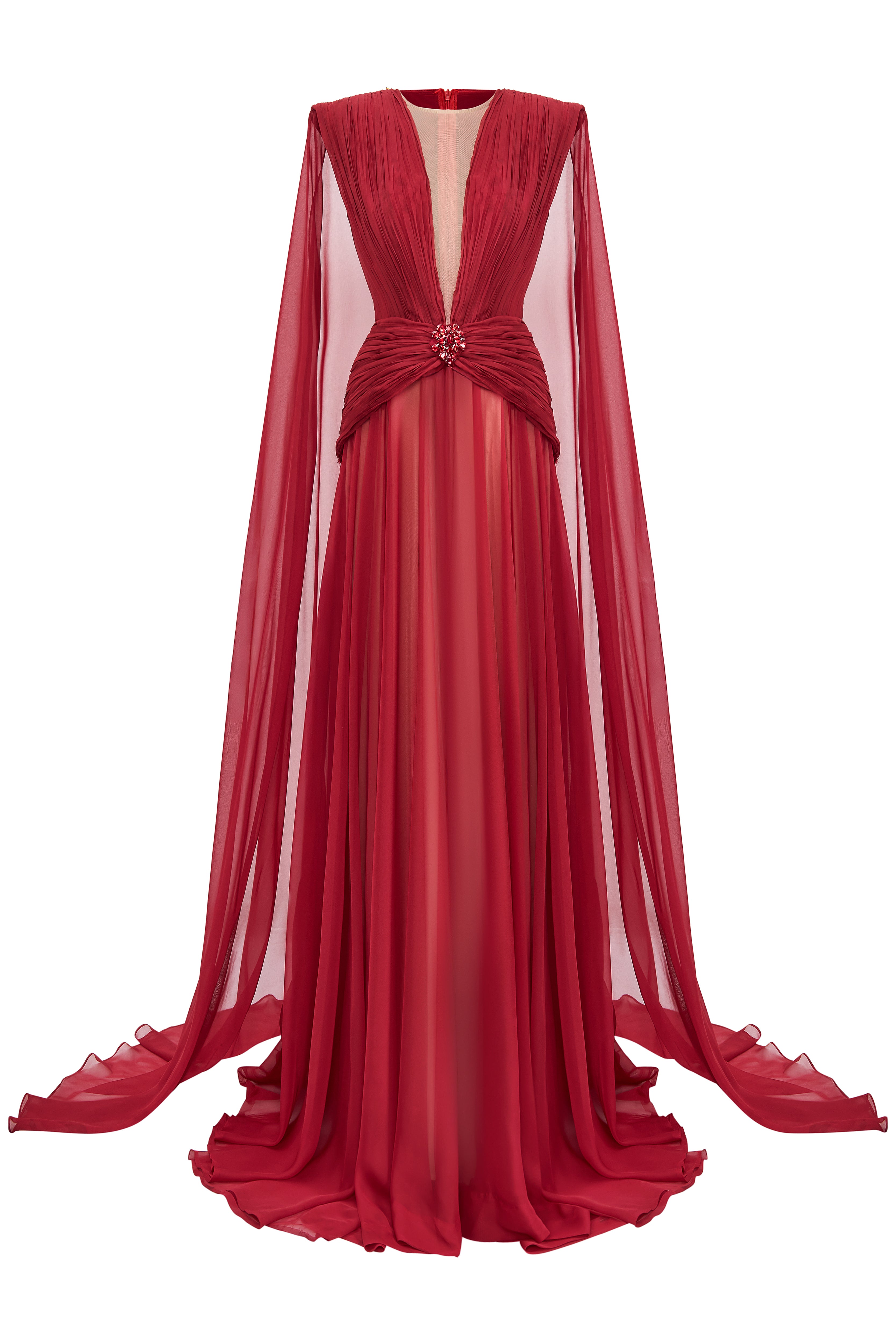 Vermilia Cape Sleeve Maxi Dress - MEAN BLVD