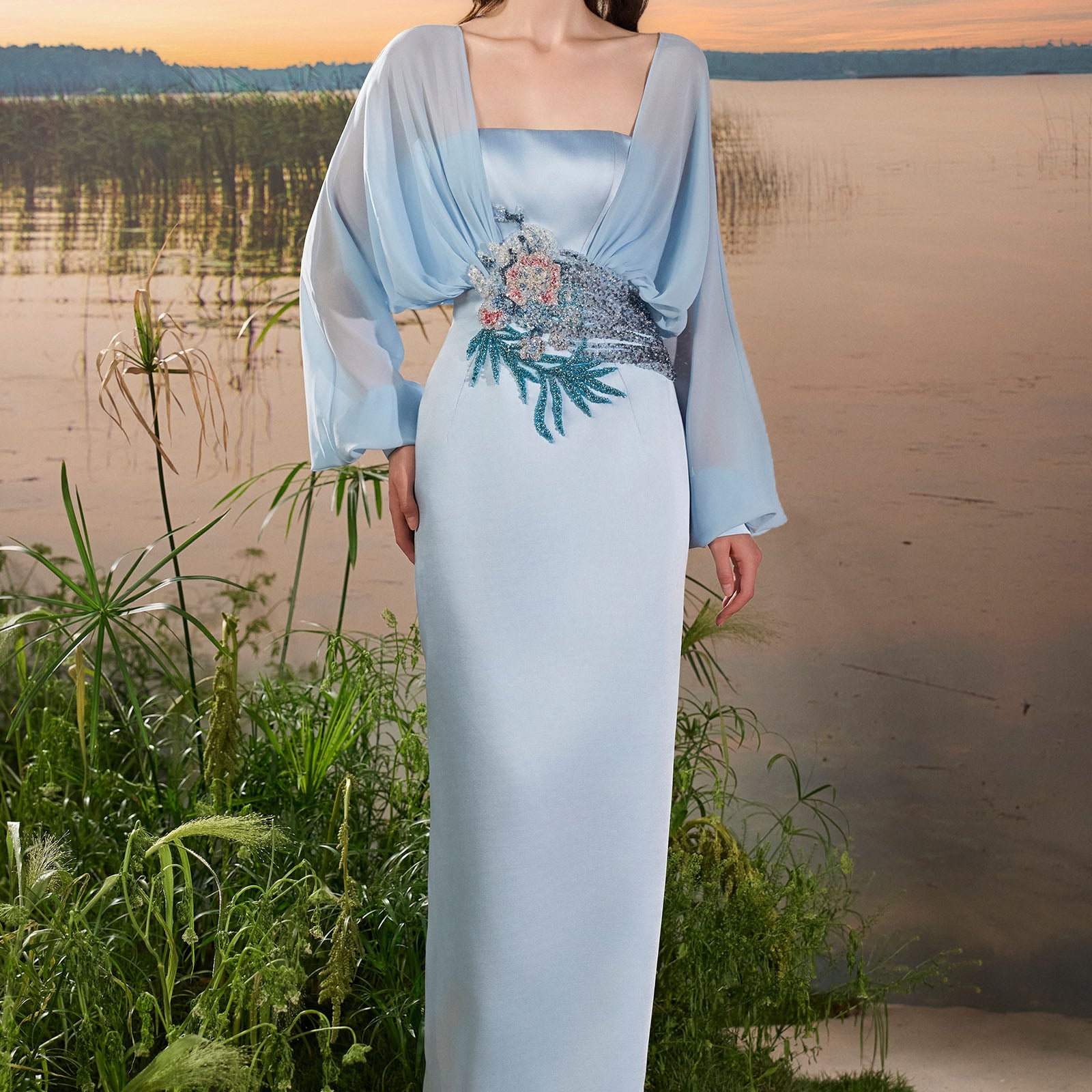 Veya Cuff Sleeve Maxi Dress - MEAN BLVD