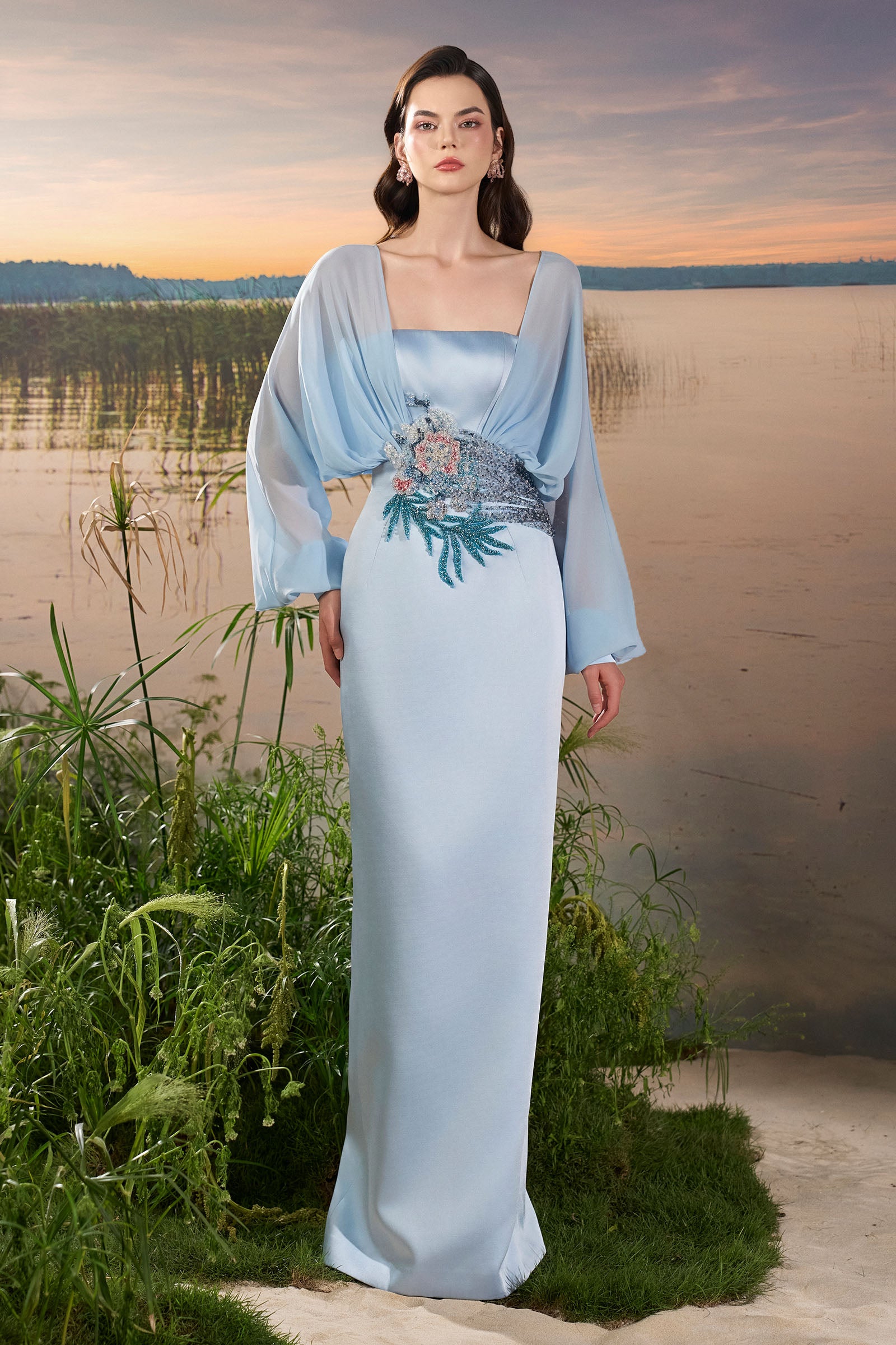 Veya Cuff Sleeve Maxi Dress - MEAN BLVD