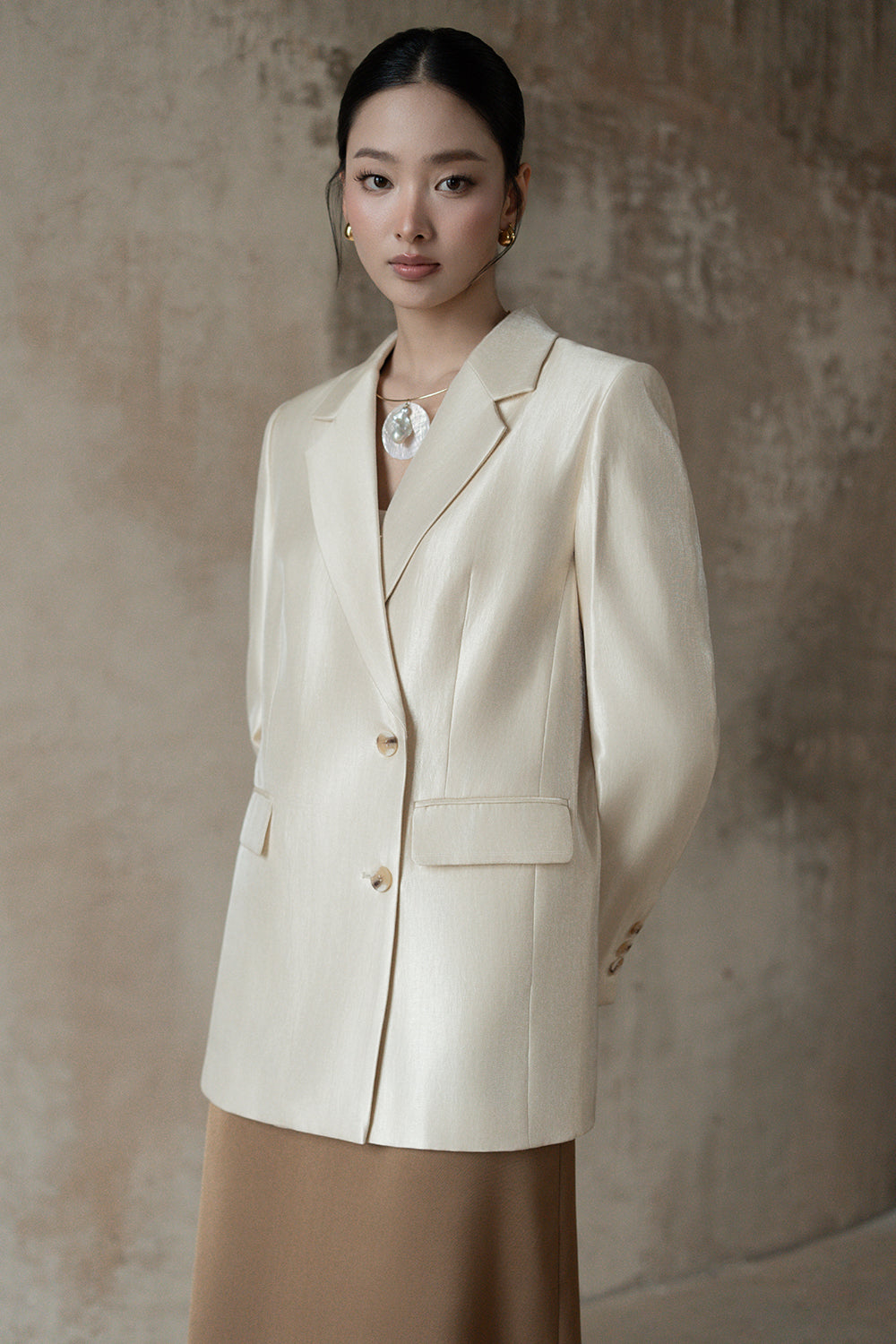 Veylune Notch Neck Blazer - MEAN BLVD
