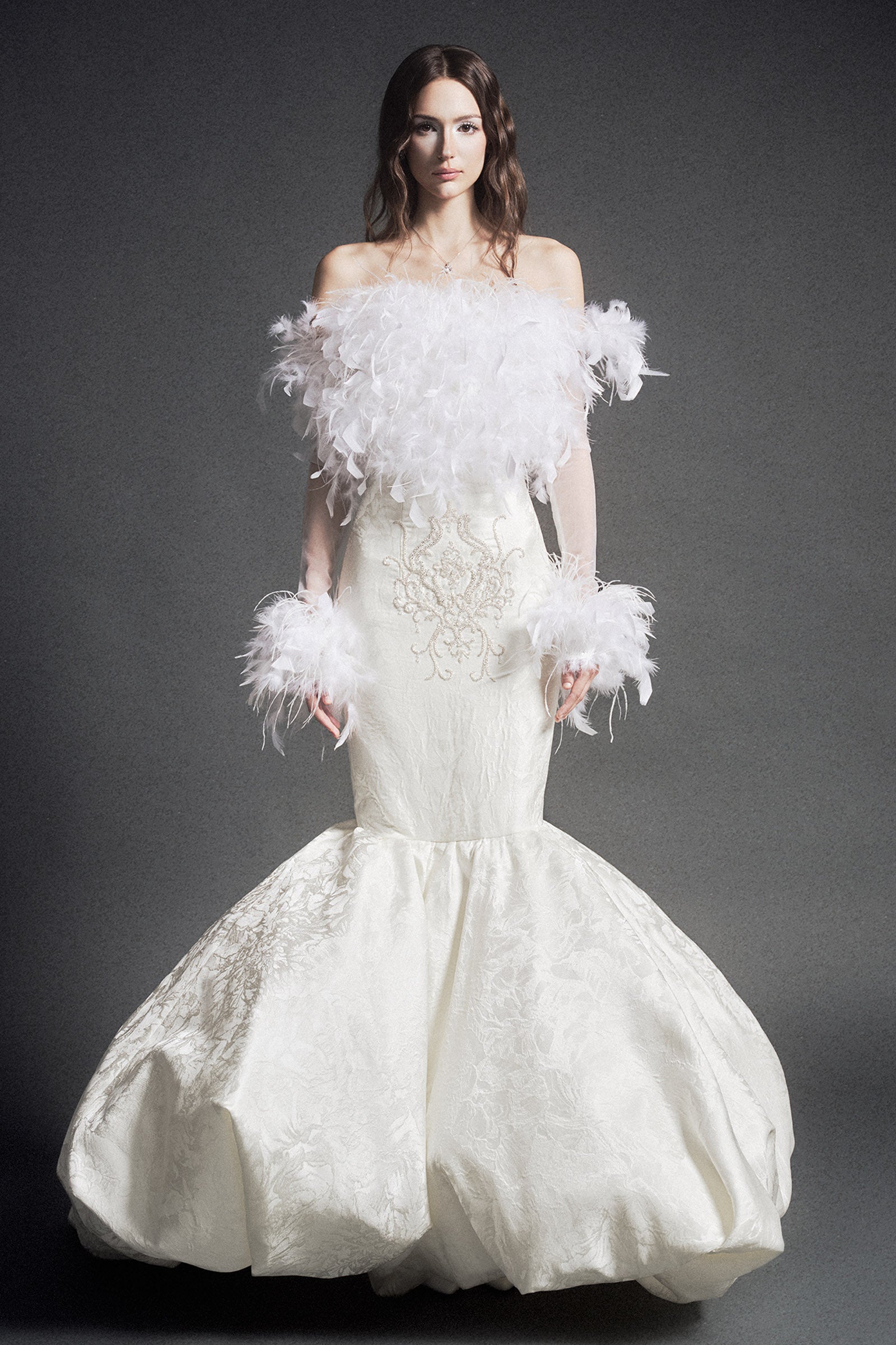 Victoire Feather Maxi Dress - MEAN BLVD