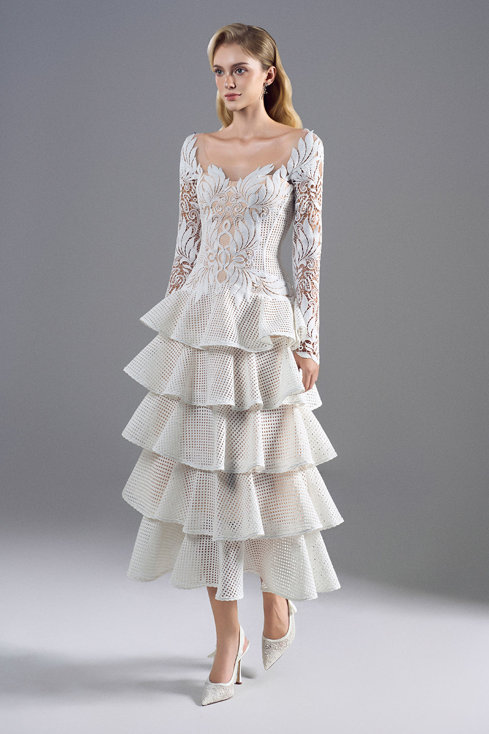 Victorian Ruffle Midi Dress - MEAN BLVD