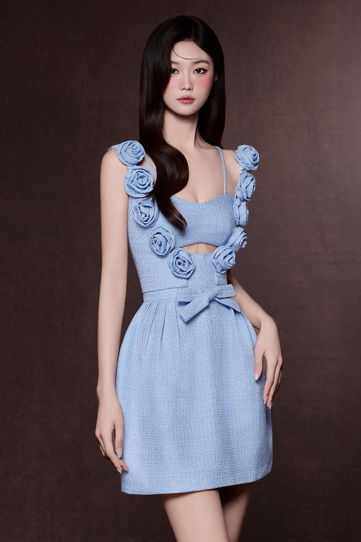 Ville Scoop Neck Ribbon Mini Dress - MEAN BLVD