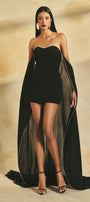 Vio Cape Sleeve Mini Dress - MEAN BLVD