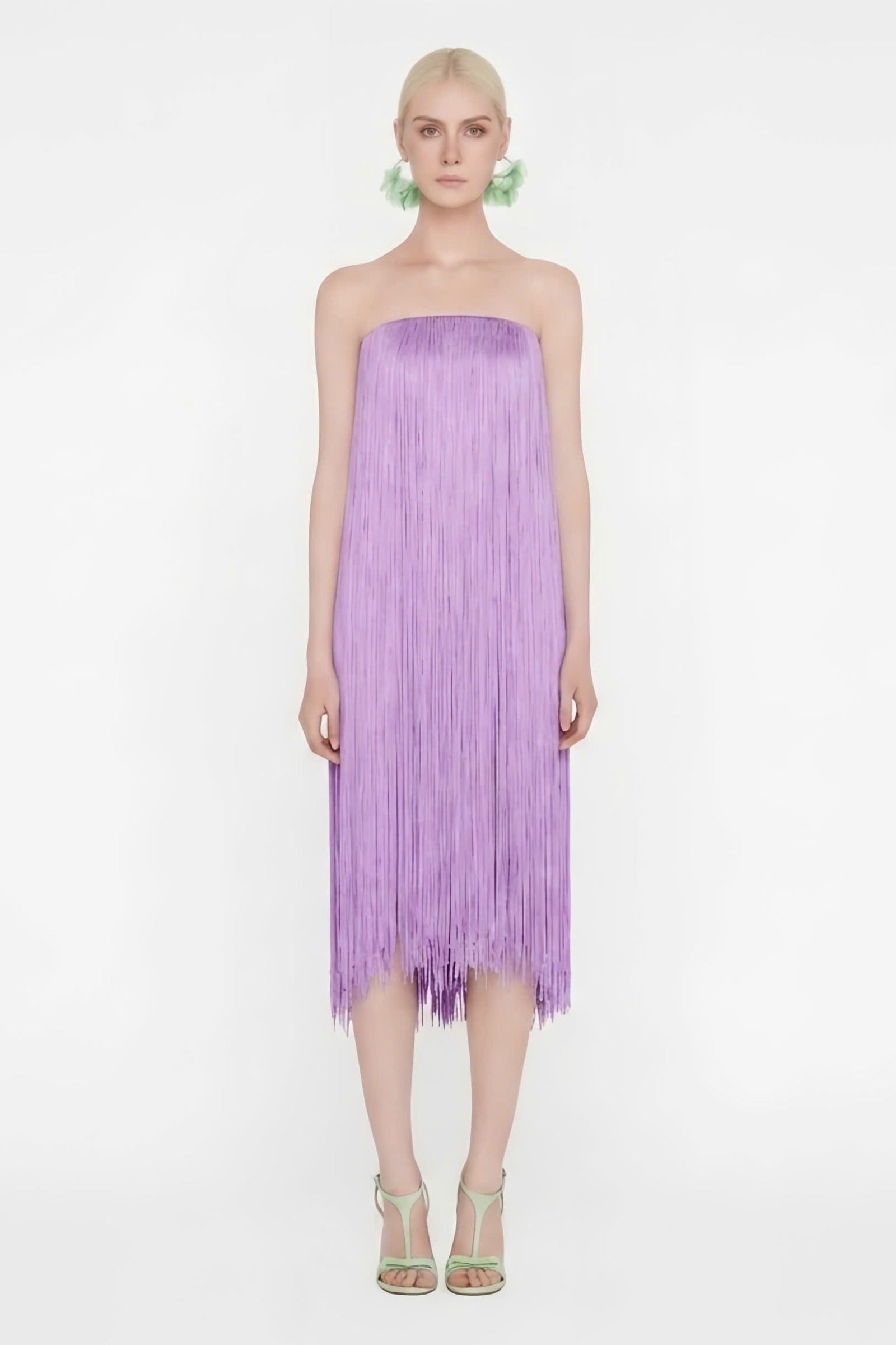 Violaine Fringe Midi Dress - MEAN BLVD