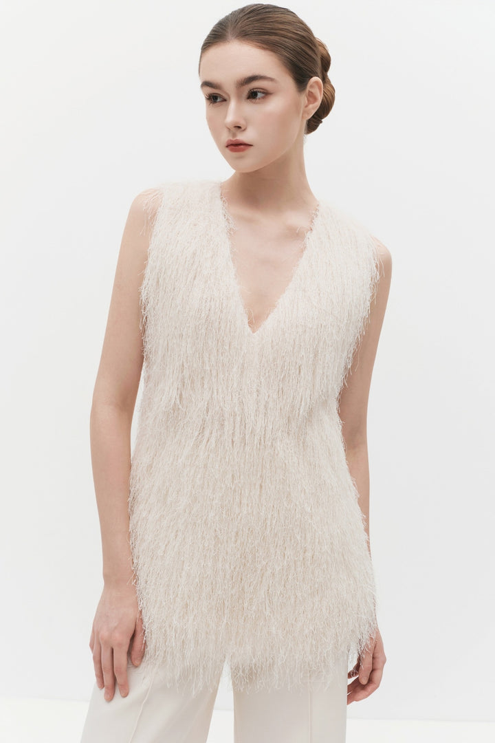 Vivian V-Neck Fringe Top - MEAN BLVD