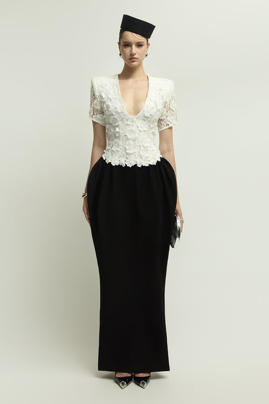 Vivien Pegged Applique Maxi Dress - MEAN BLVD