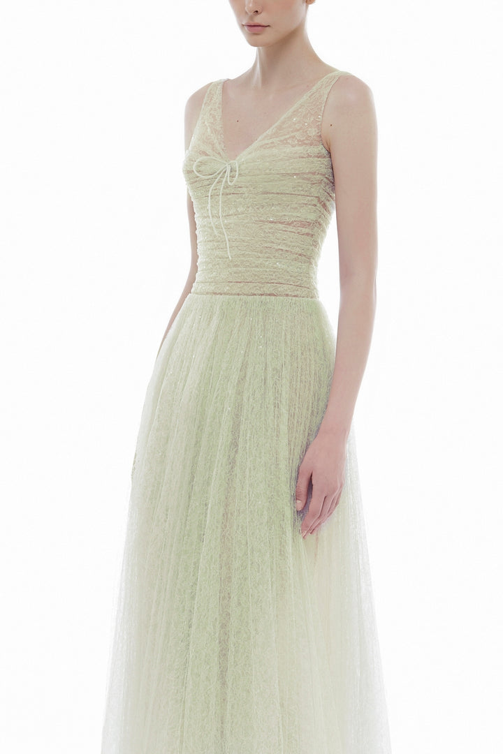 Vivienne V-Neck Sequin Midi Dress - MEAN BLVD