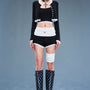 Void Cardigan Round Neck Spandex Top - MEAN BLVD
