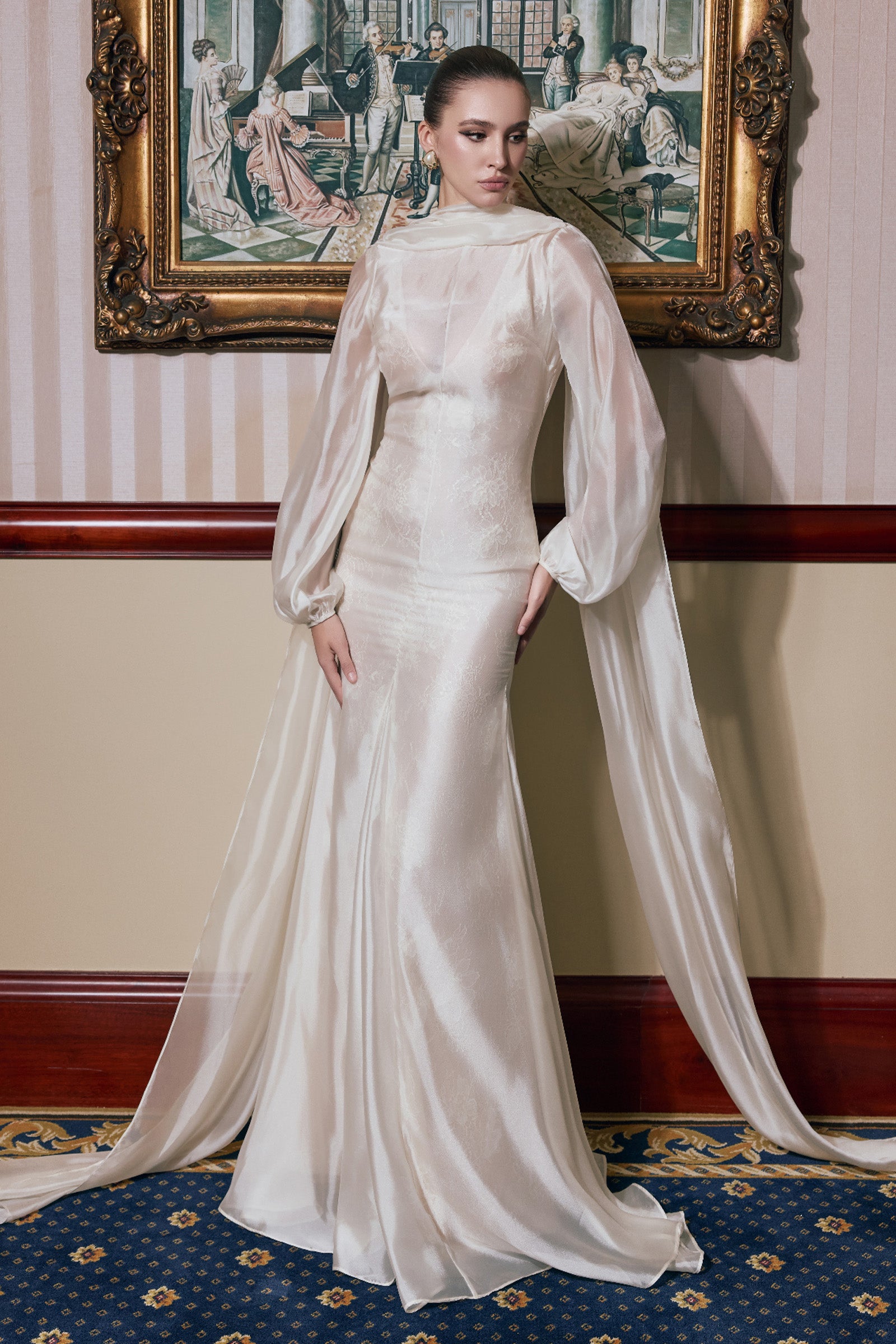 Voile D'éther Applique Maxi Dress
