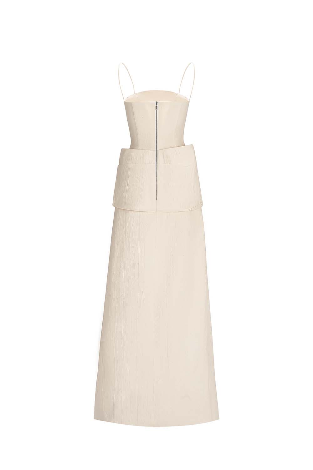 Van Thach A-line Spaghetti Strap Chenille Maxi Dress