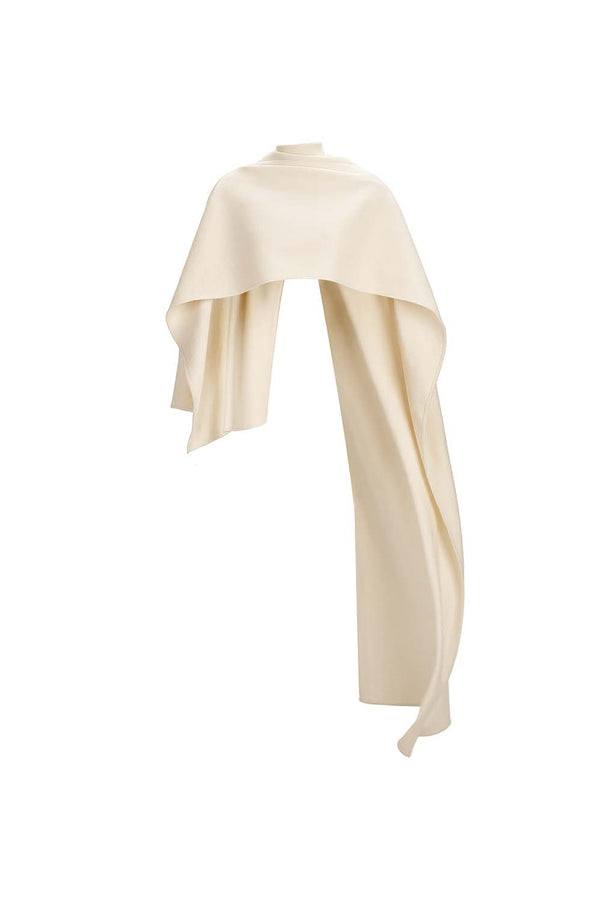 Da Asymmetric High Neck Gauze Cape