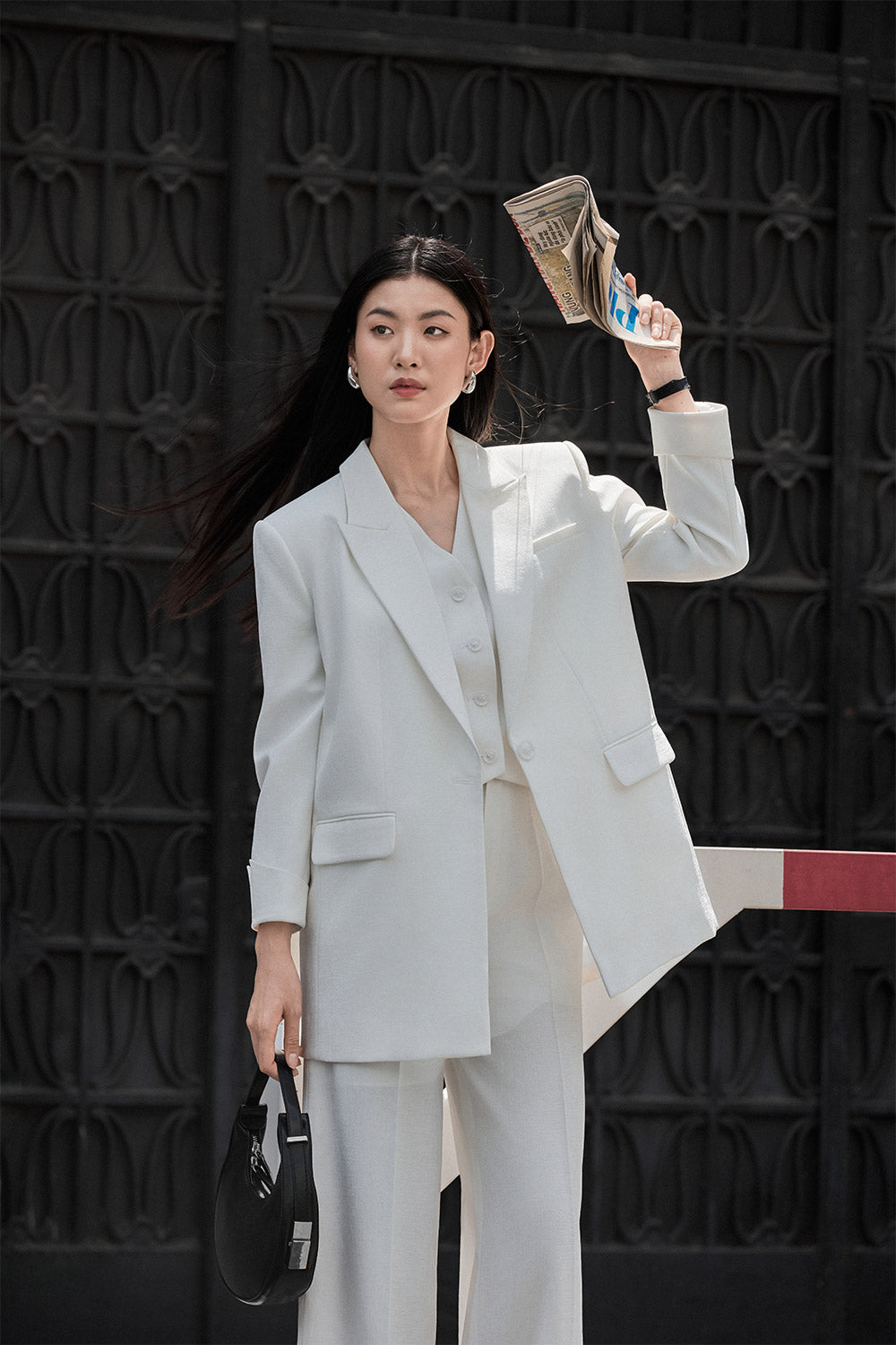 Tove Straight Single Breasted Twinkle Taffeta Blazer