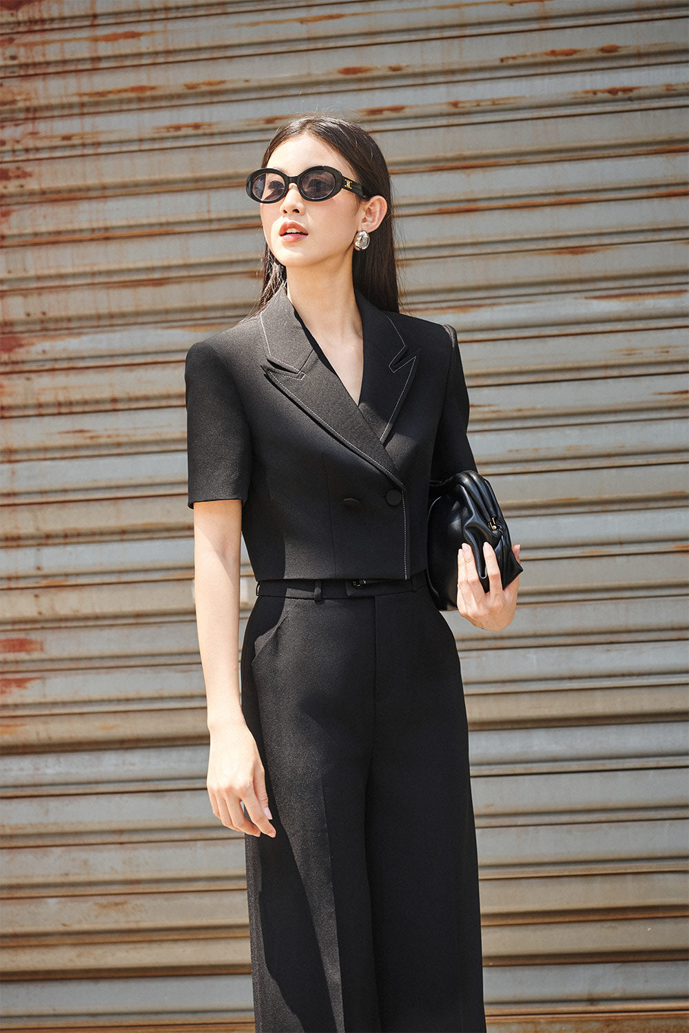 Avery Straight Double Breasted Linen Jacket