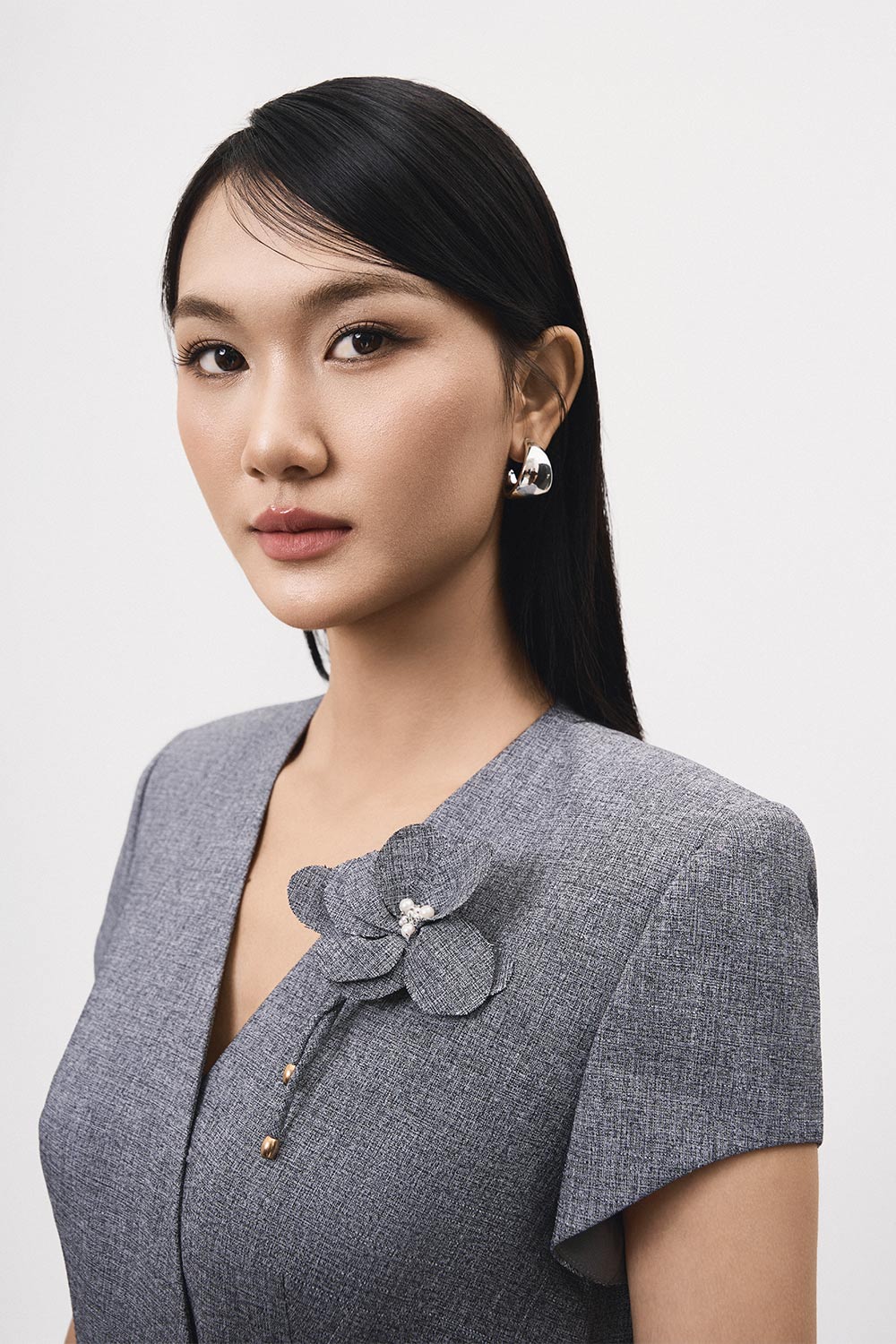 Mien Peplum Short Sleeved Polyester Jacket