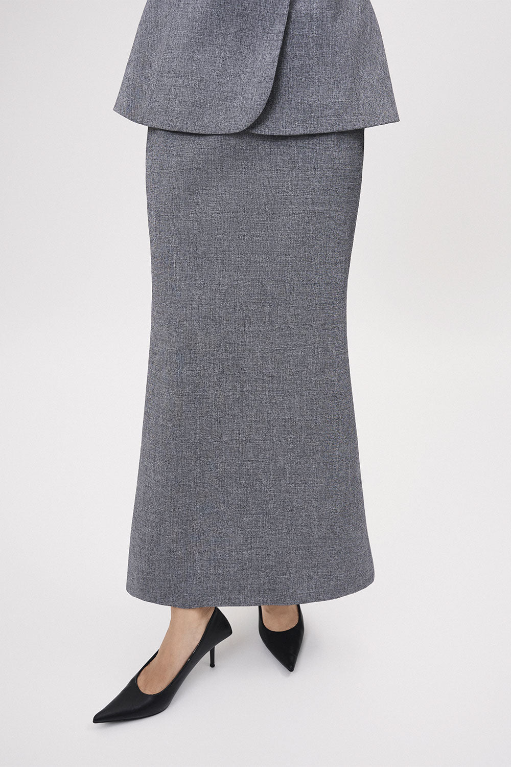 Mien Sheath Back Slit Polyester Maxi Skirt