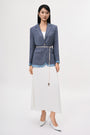 Khoi Straight Layered Polyester Blazer