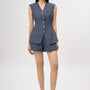 Luu Peplum Sleeveless Polyester Jacket
