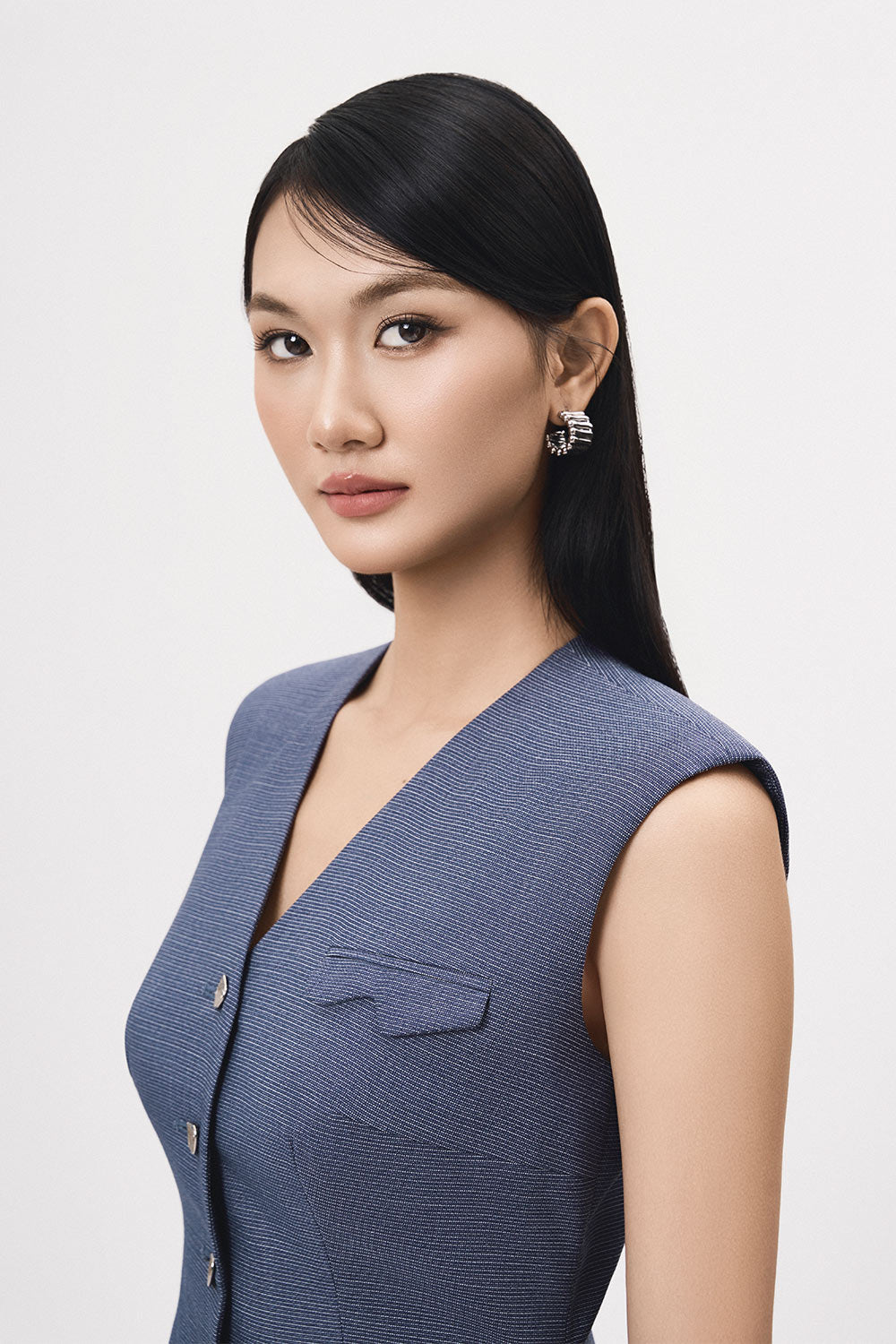 Luu Peplum Sleeveless Polyester Jacket