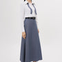 Nhip A-line Wavy Polyester Maxi Skirt