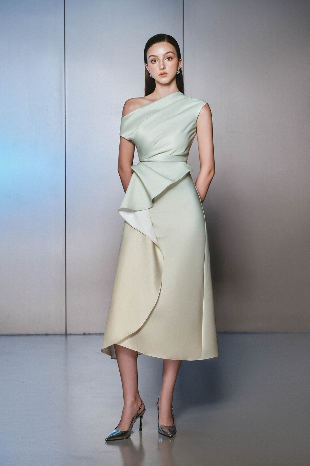 bridal a line dresses A Line Simple Satin Plus Size Bridal Wedding Dresses with Split HE801 –  Hebebridal main image 1