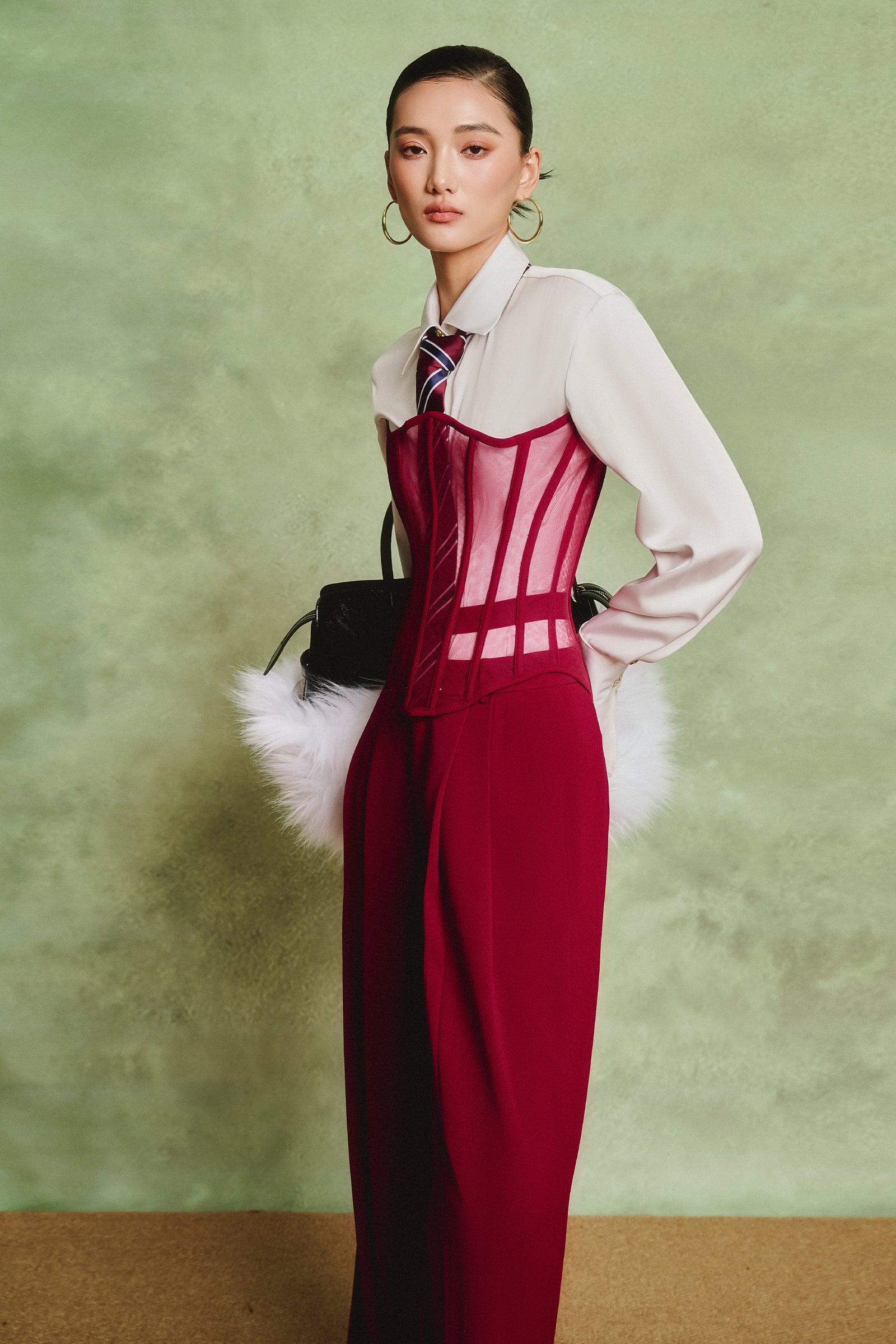 Vergai Straight Pleated Pants