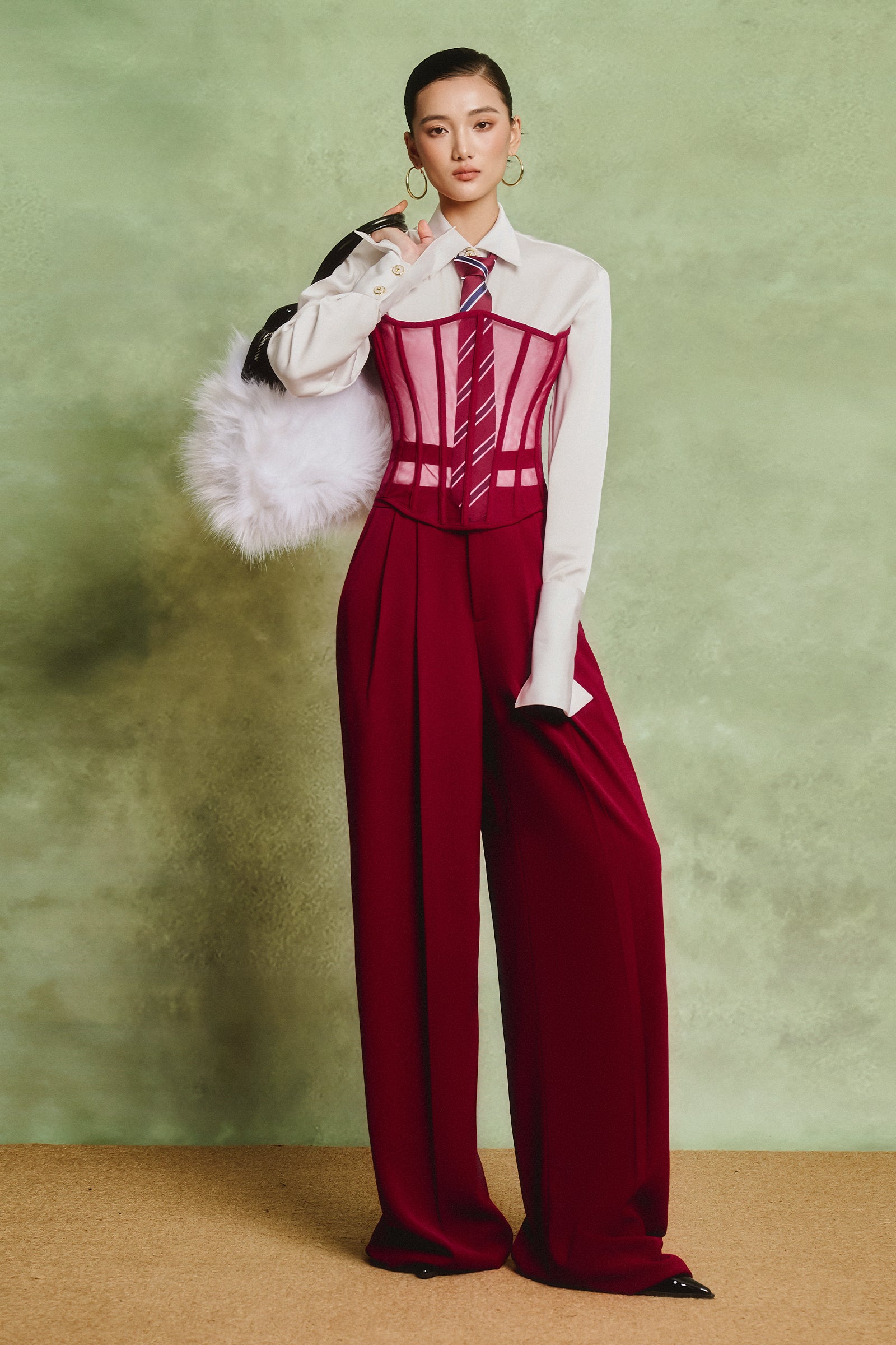 Vergai Straight Pleated Pants