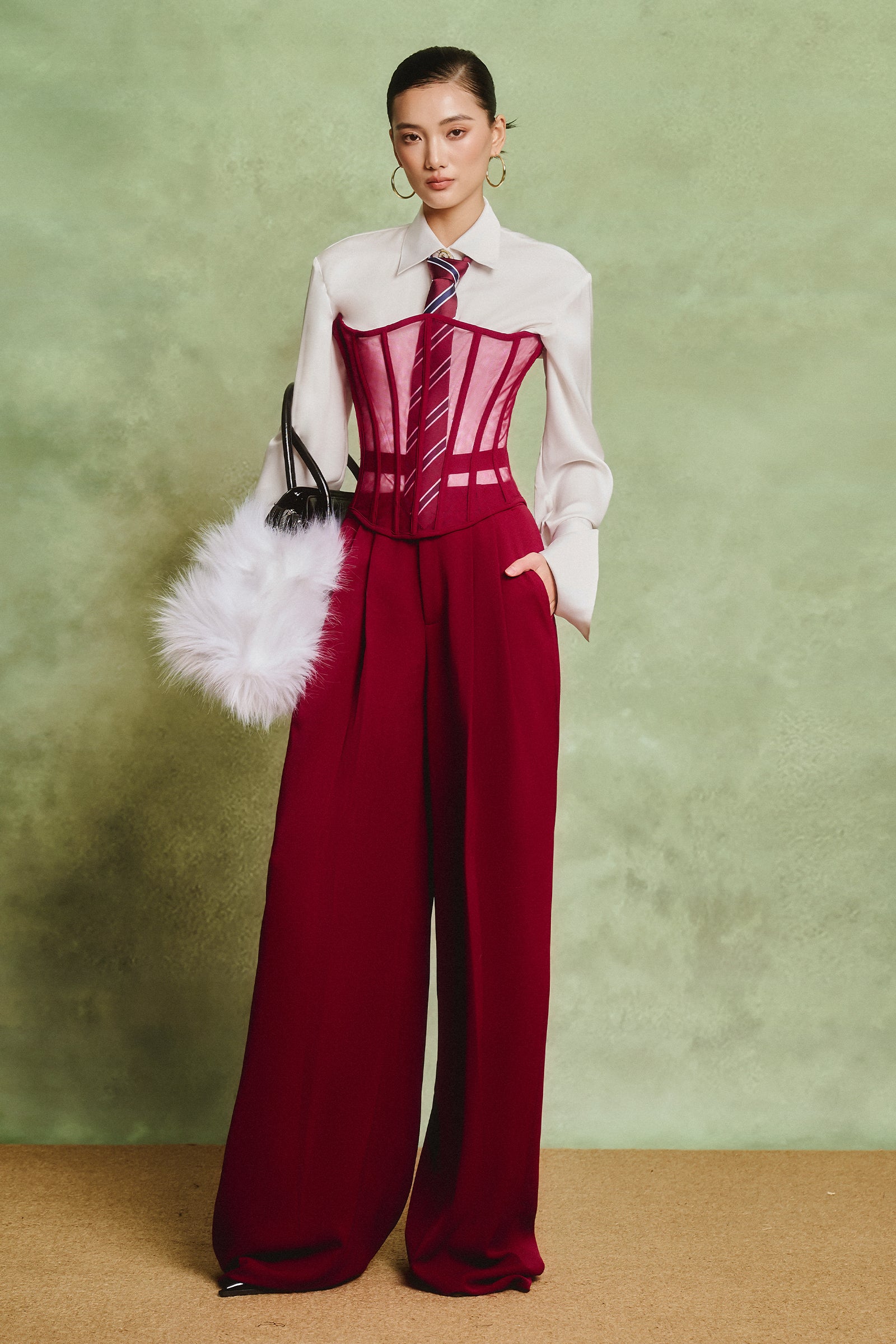 Vergai Straight Pleated Pants