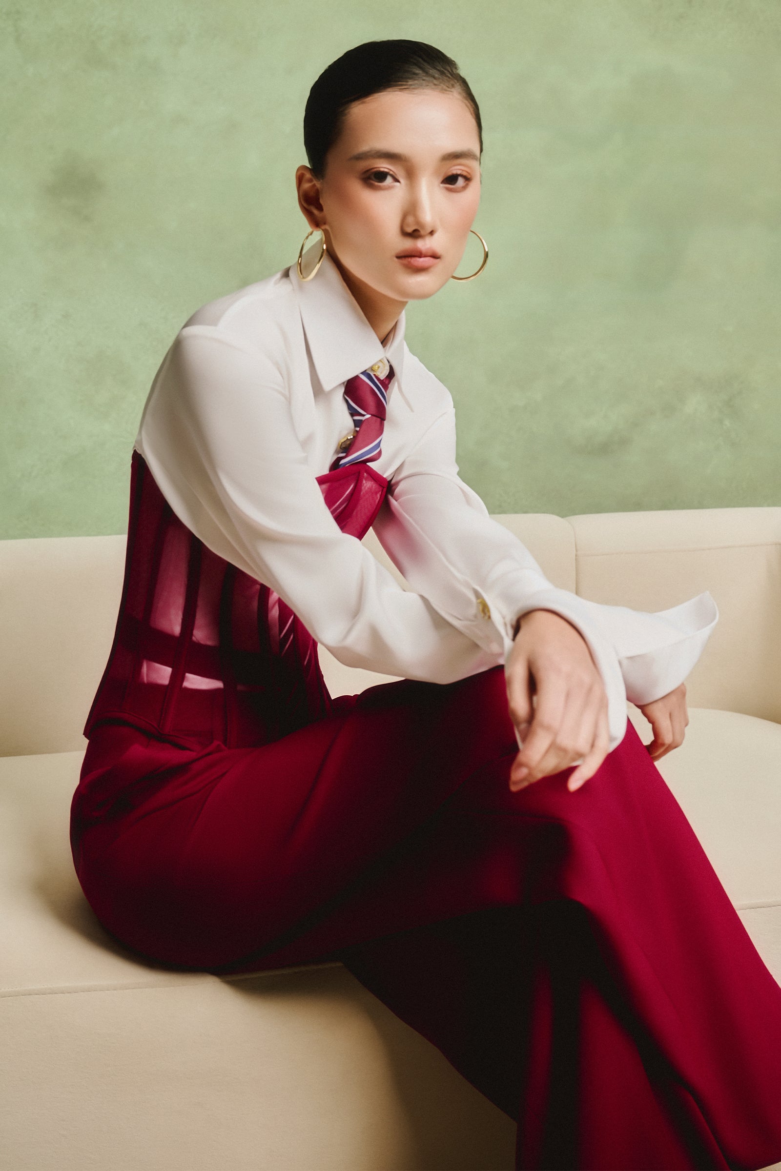 Oryndale Collared Pleated Set