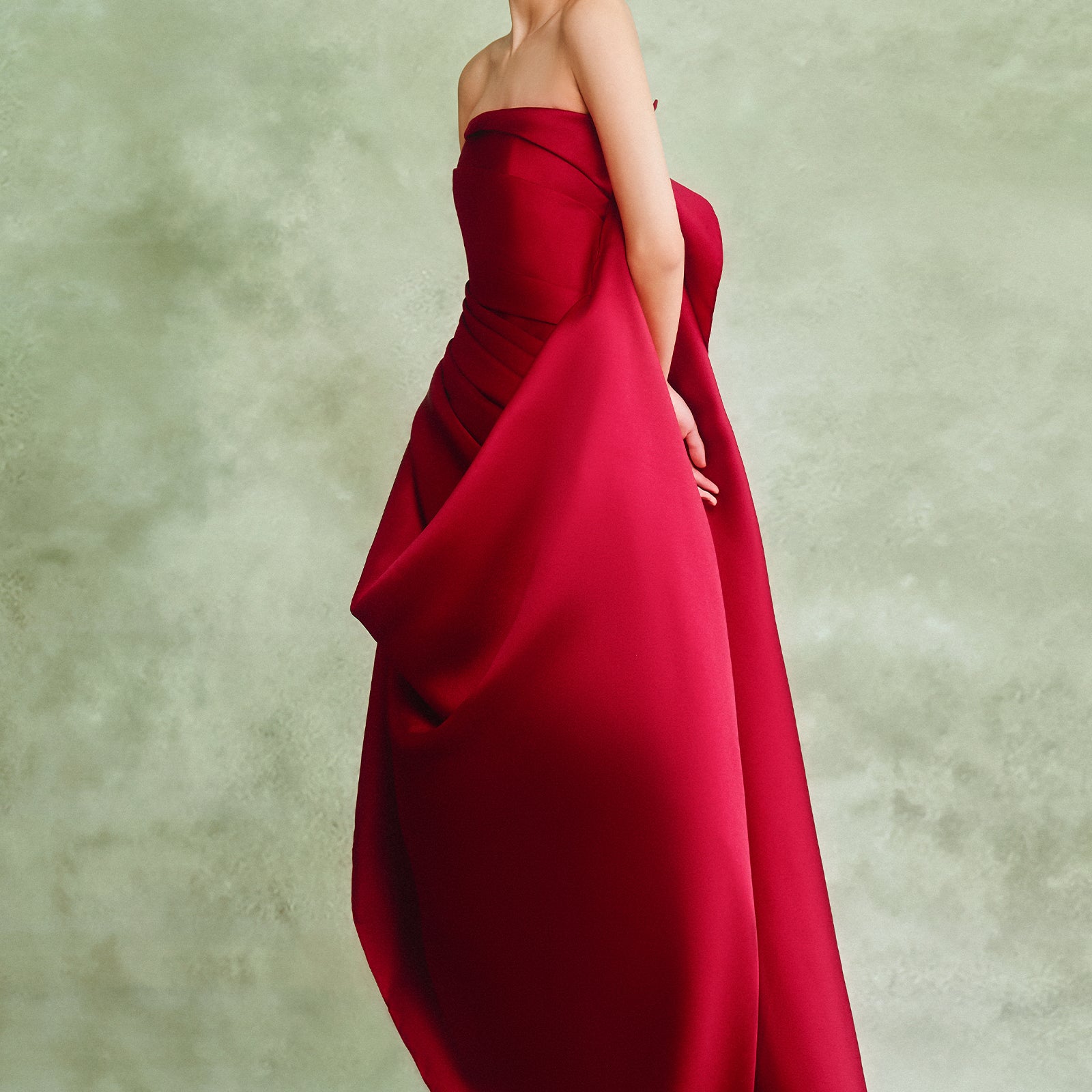 Bologna Straight Across Draped Maxi Dress