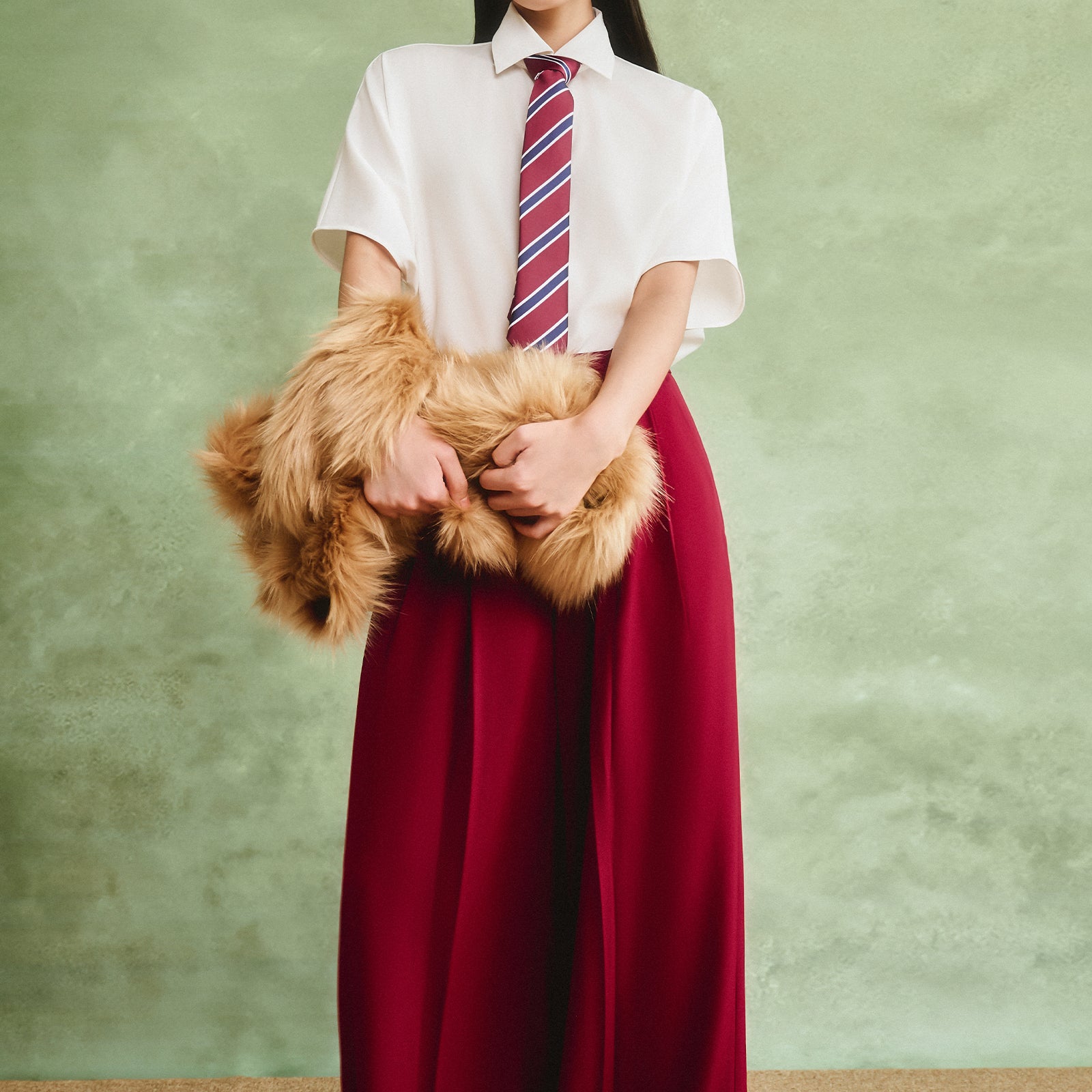 Vergai Collared Pleated Set