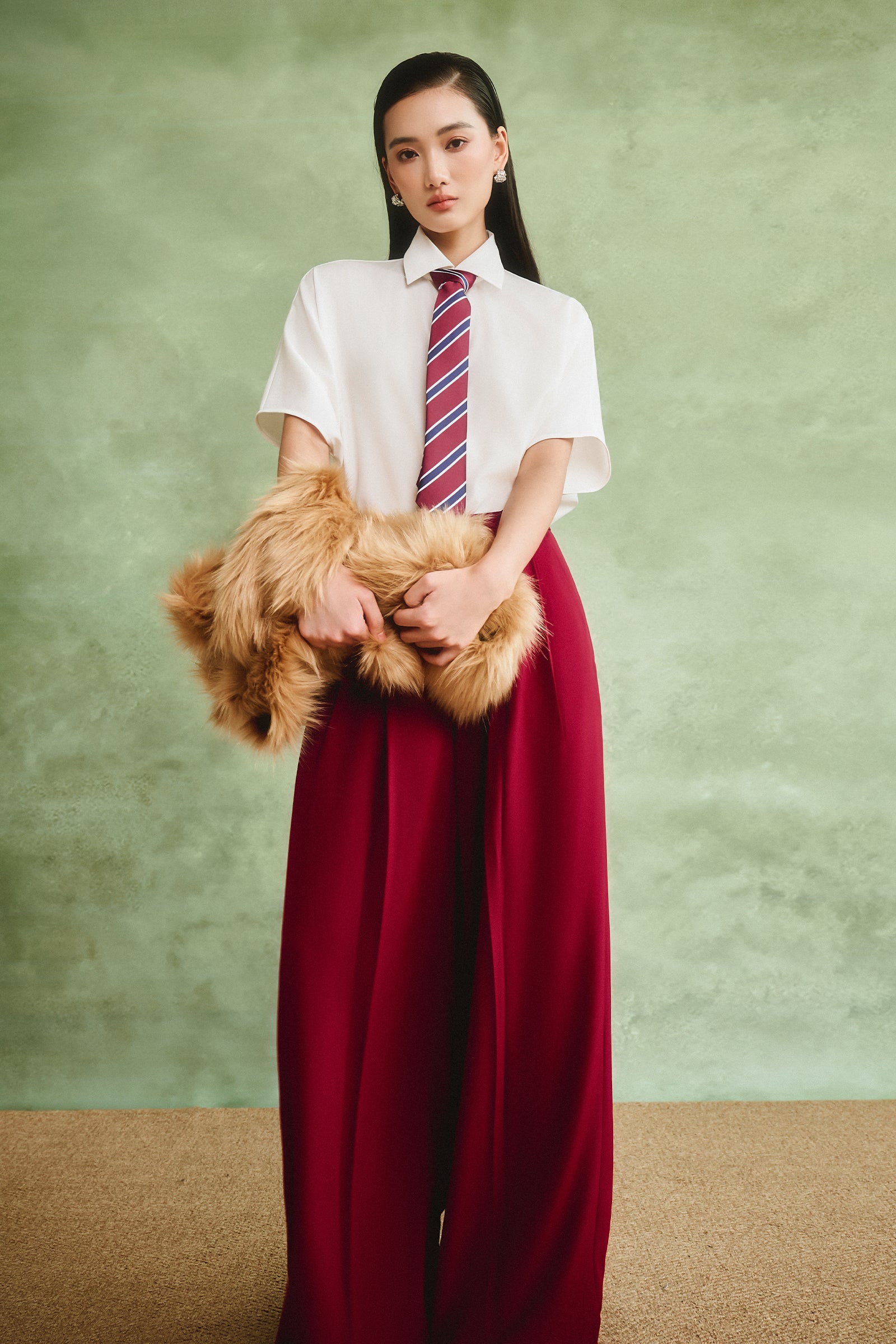 Vergai Straight Pleated Pants