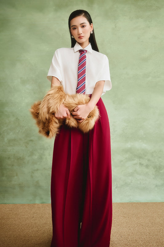 Vergai Collared Pleated Set