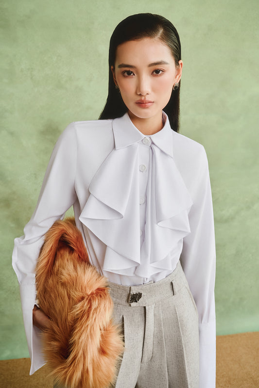 Amtor Collared Ruffle Shirt