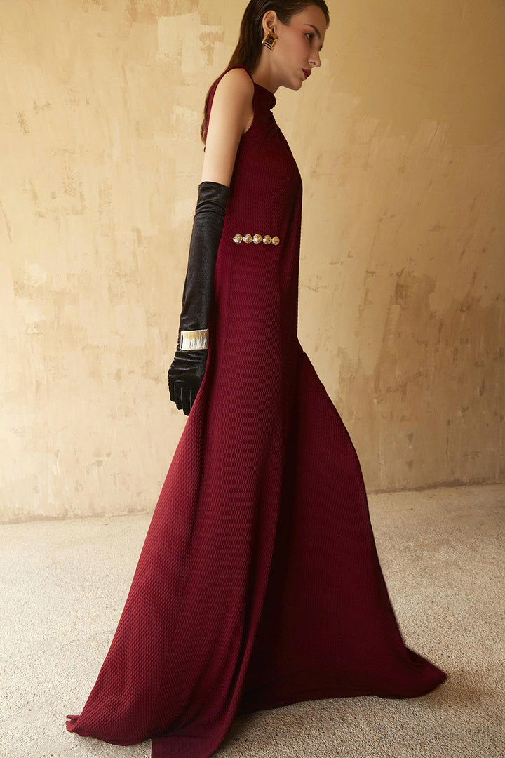 Walton High Neck Button Maxi Dress - MEAN BLVD