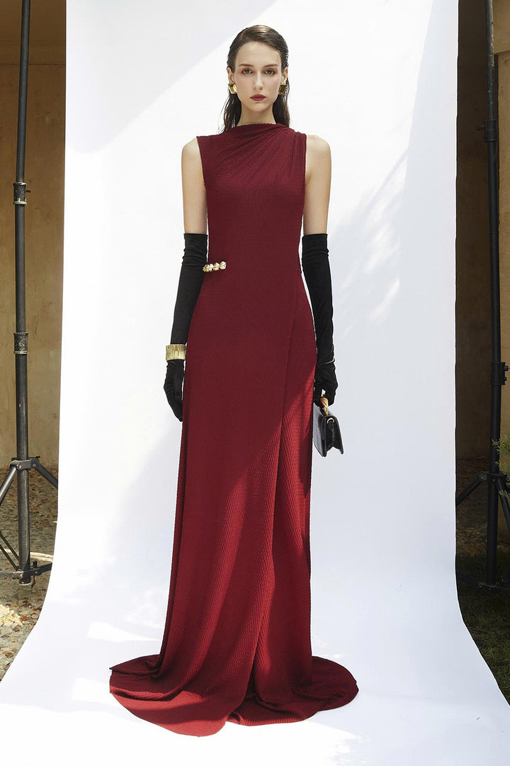 Walton High Neck Button Maxi Dress - MEAN BLVD