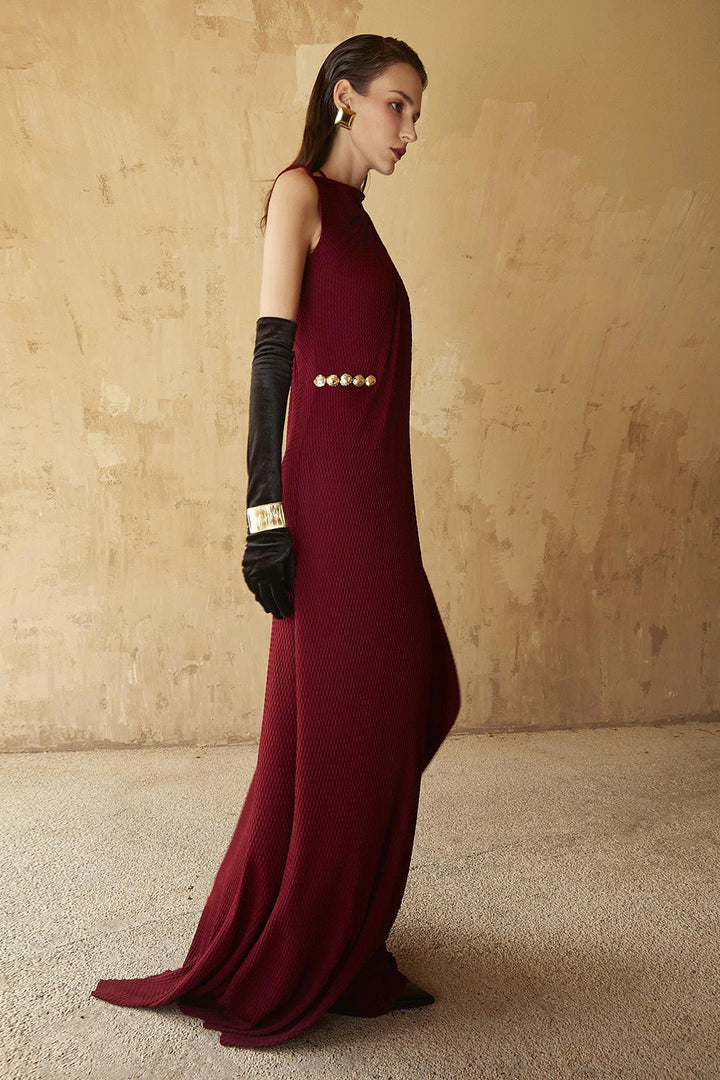 Walton High Neck Button Maxi Dress - MEAN BLVD