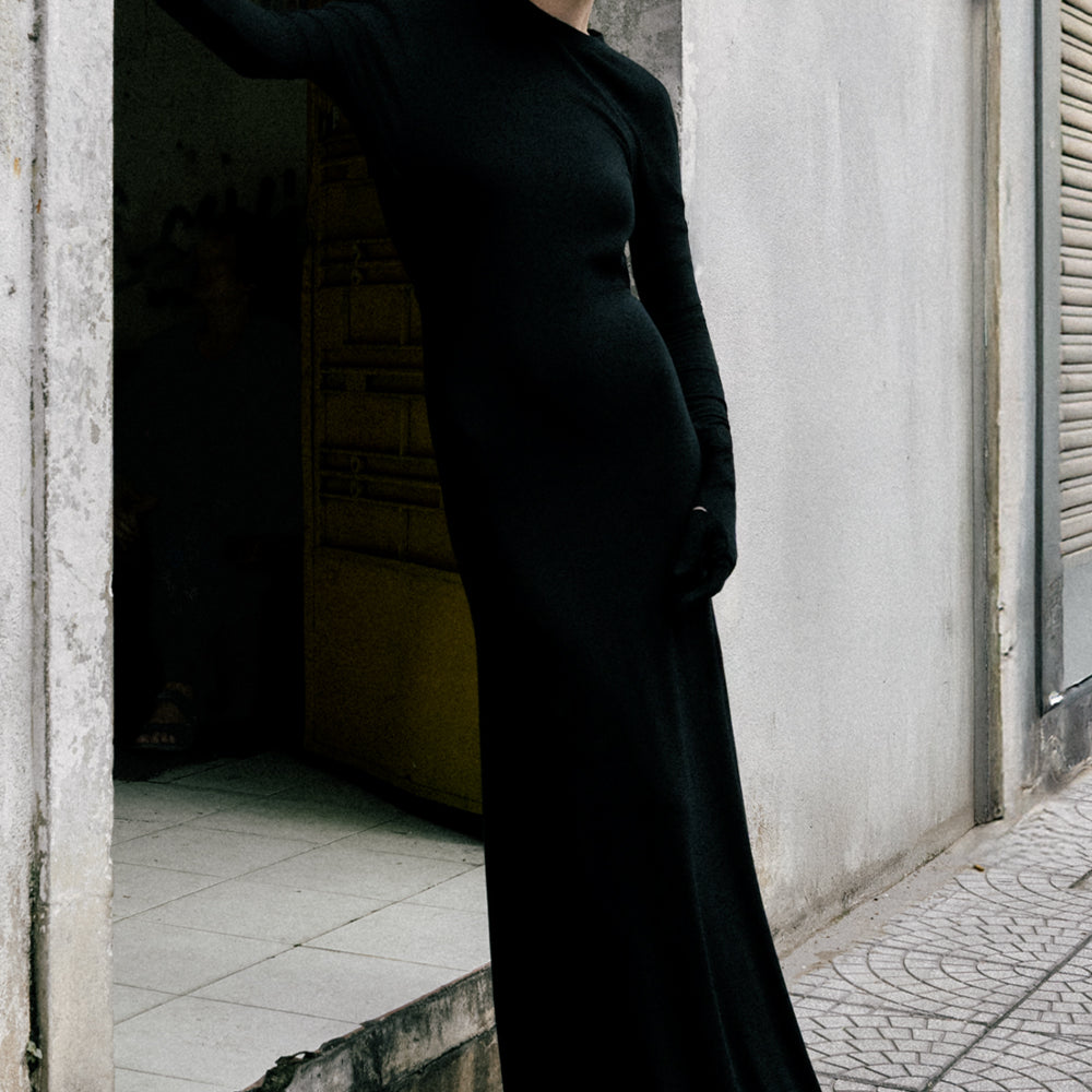 Willow Asymmetric Neck Maxi Dress - MEAN BLVD
