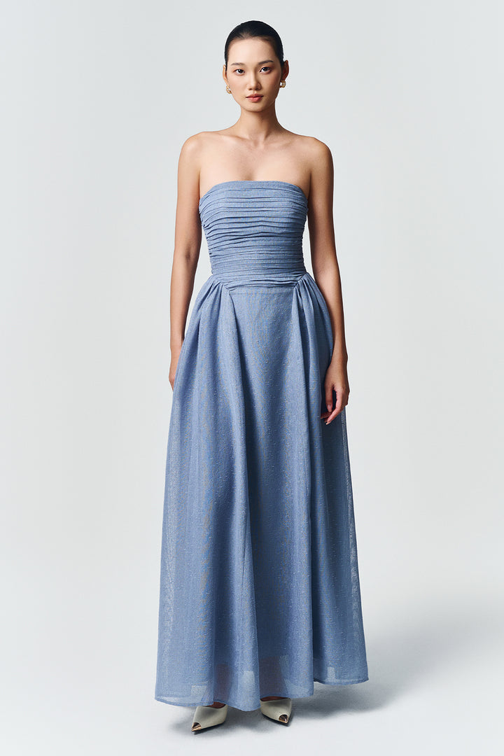 Willow Straight Across Draped Maxi Dress - MEAN BLVD