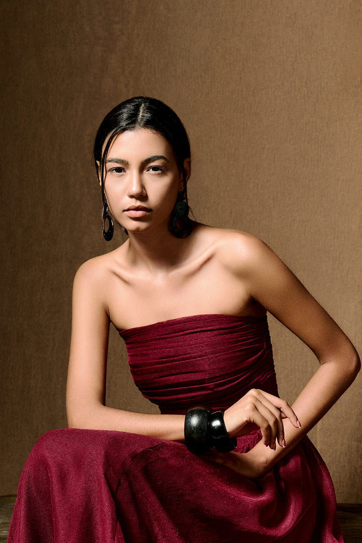 Willow Straight Across Draped Maxi Dress - MEAN BLVD