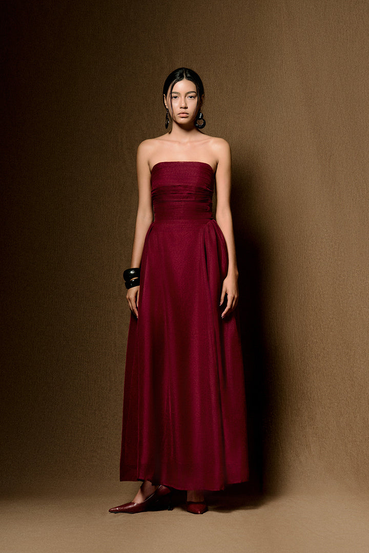 Willow Straight Across Draped Maxi Dress - MEAN BLVD