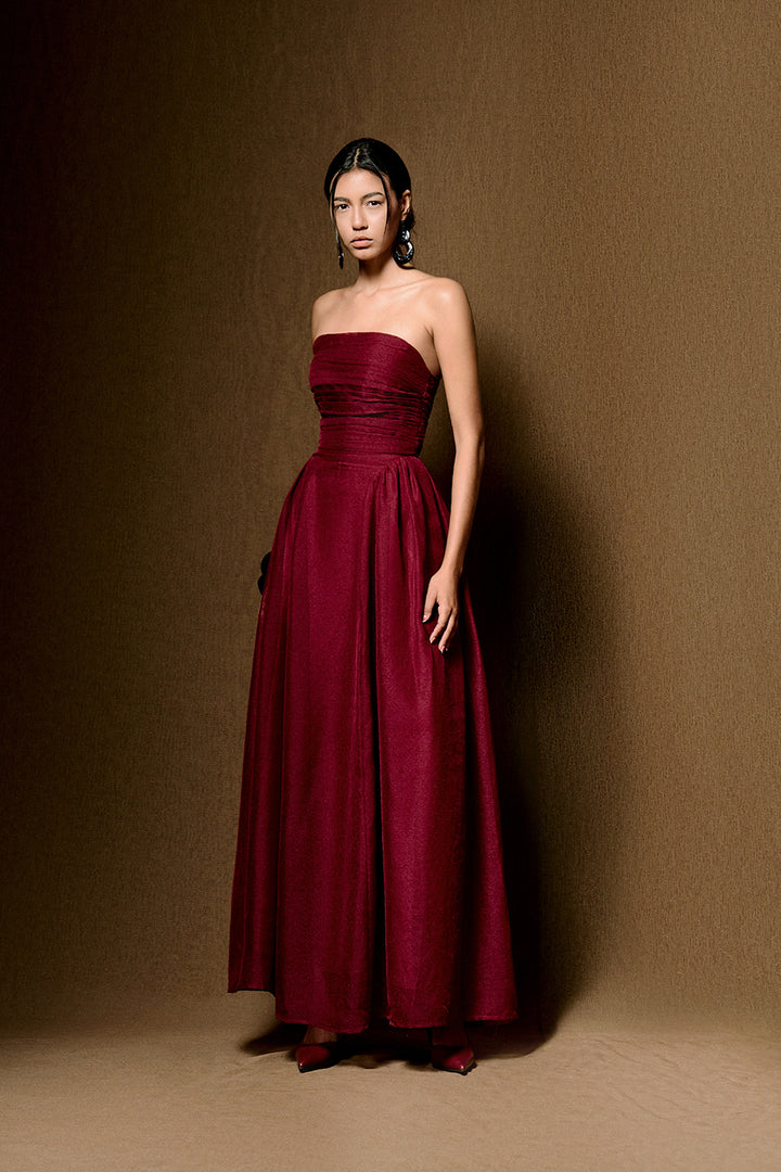 Willow Straight Across Draped Maxi Dress - MEAN BLVD