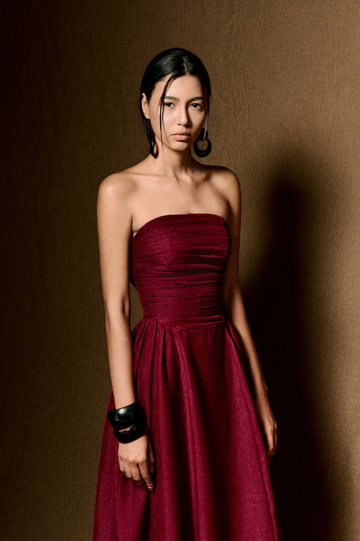 Willow Straight Across Draped Maxi Dress - MEAN BLVD